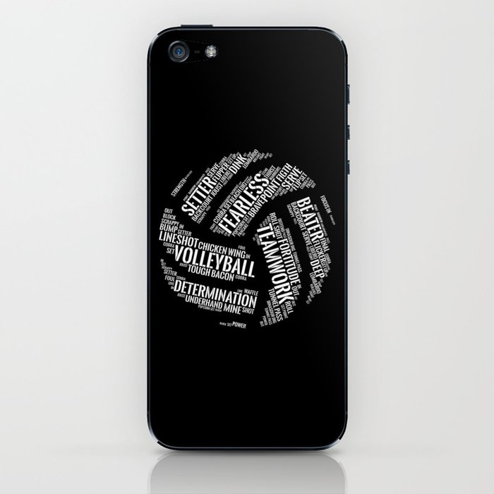 White Volleyball Wordcloud Gift Iphone Skin By Monster Designs Society6