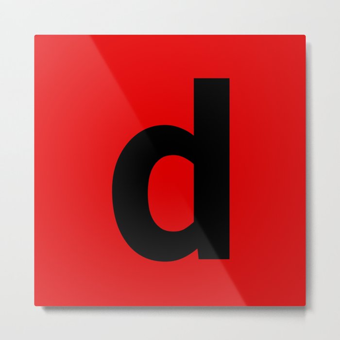 letter D (Black & Red) Metal Print