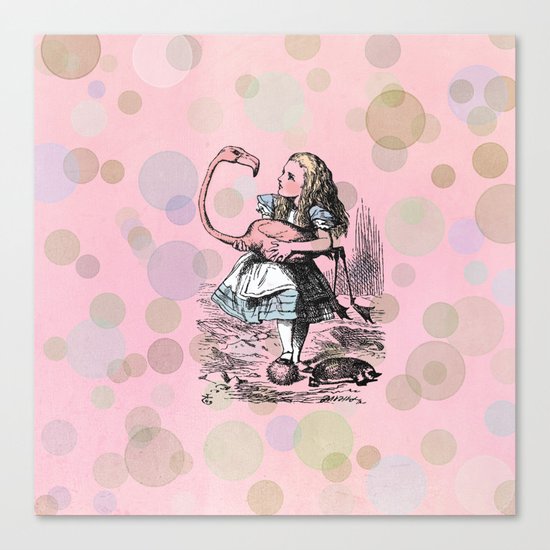 Alice plays Croquet Canvas Print