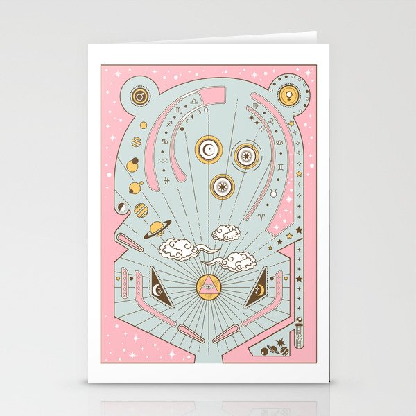 Vintage Space Pinball 2 Stationery Cards