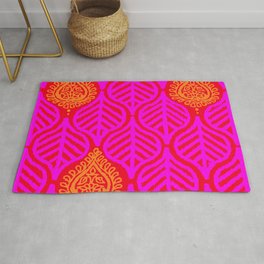 PLANTAIN PALACE - RED/PINK/ORANGE Area & Throw Rug