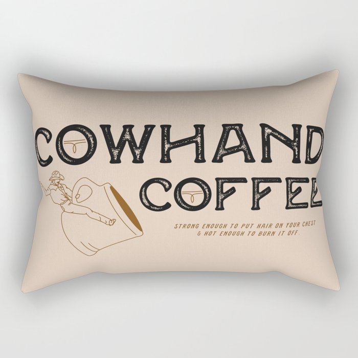 Cowhand Coffee - Rustic Rectangular Pillow
