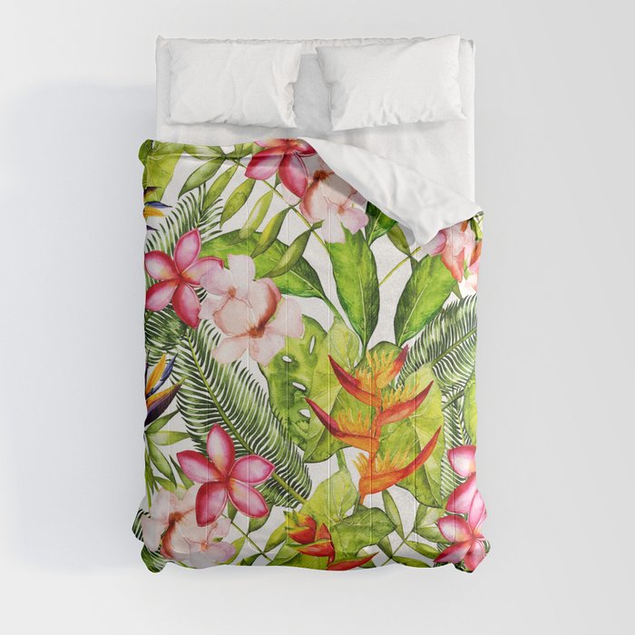 My Aloha Tropical Flower Hibiscus Garden Comforter