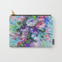 Bouquet of summer flowers Carry-All Pouch | Lavenderpainting, Lavenderart, Fieldart, Landscapeart, Colorfulart, Walldecor, Oil, Paintingbright, Forinterior, Acrylic 