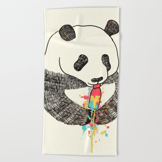 Panda Loves Ice Cream Beach Towel