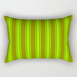 [ Thumbnail: Green and Chartreuse Colored Striped/Lined Pattern Rectangular Pillow ]