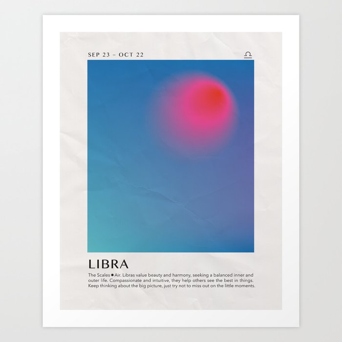 Libra Astrology Zodiac Aura Gradient Art Print Art Print