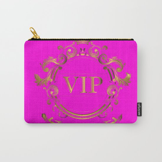 VIP in Hot Pink and Goldtones Carry-All Pouch