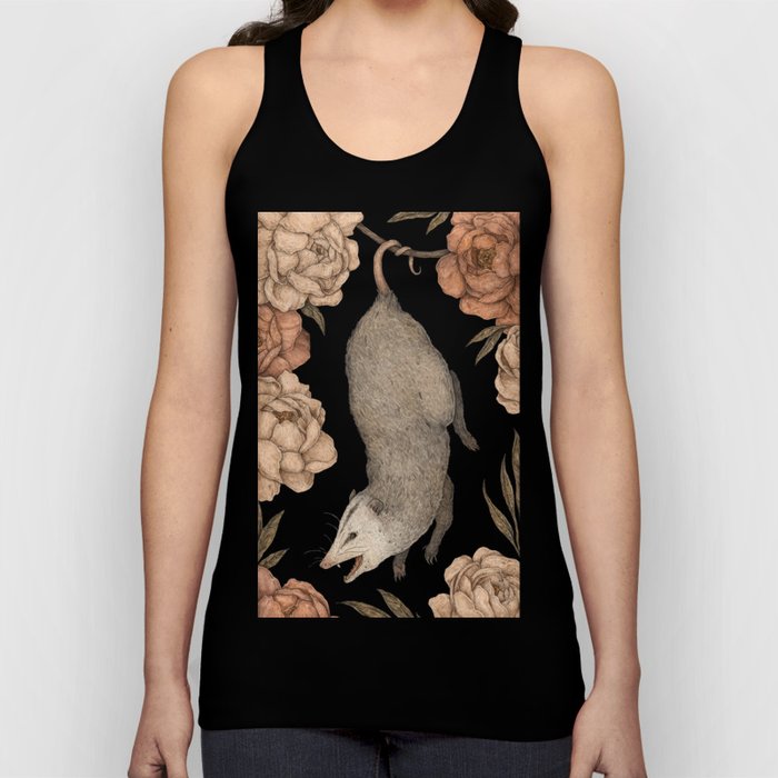 The Opossum and Peonies Unisex Tanktop The Opossum and Peonies Unisex Tanktop