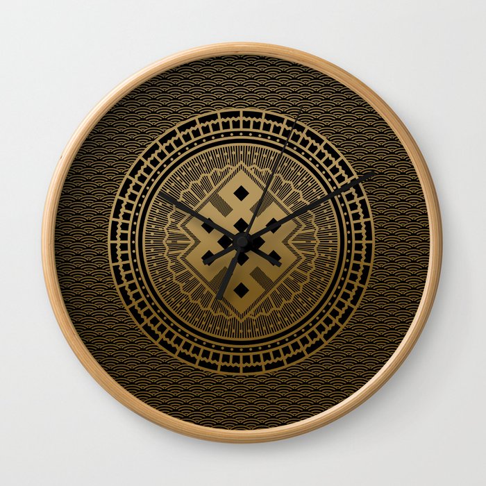 Gold Endless Knot  in Mandala Decorative Shape Wall Clock