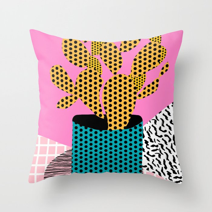 Ace - 80's throwback retro vintage hipster texture vinyl record 1980's 90's cool memphis bright fun Throw Pillow