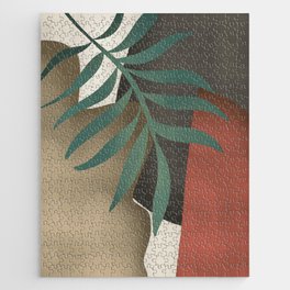 Tropical leaves abstract art 01 Jigsaw Puzzle