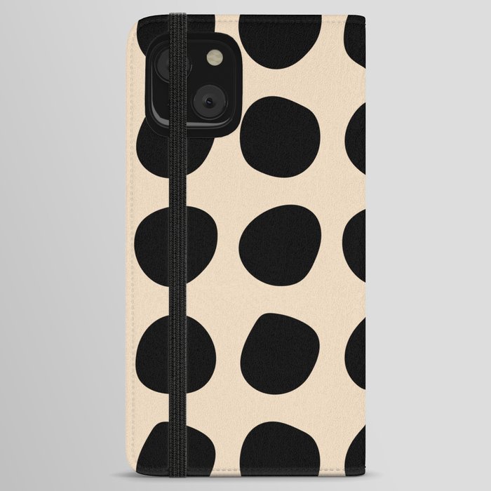 Irregular Polka Dots black and cream iPhone Wallet Case