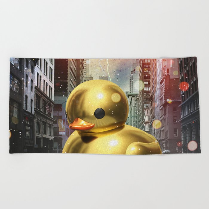 The Golden Rubber Duck Beach Towel By Vincepezzaniti Society6 The Golden Rubber Duck Beach Towel By