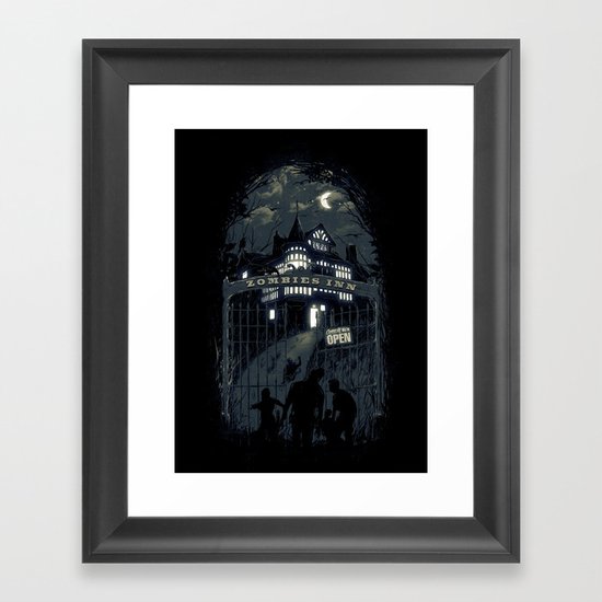 Zombies Inn Framed Art Print
