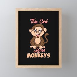This Girl Loves Monkeys Framed Mini Art Print