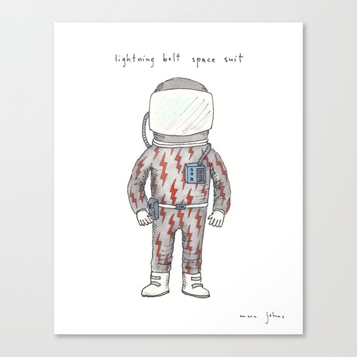lightning bolt space suit Canvas Print