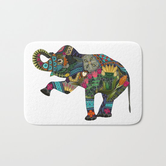 asian elephant white Bath Mat