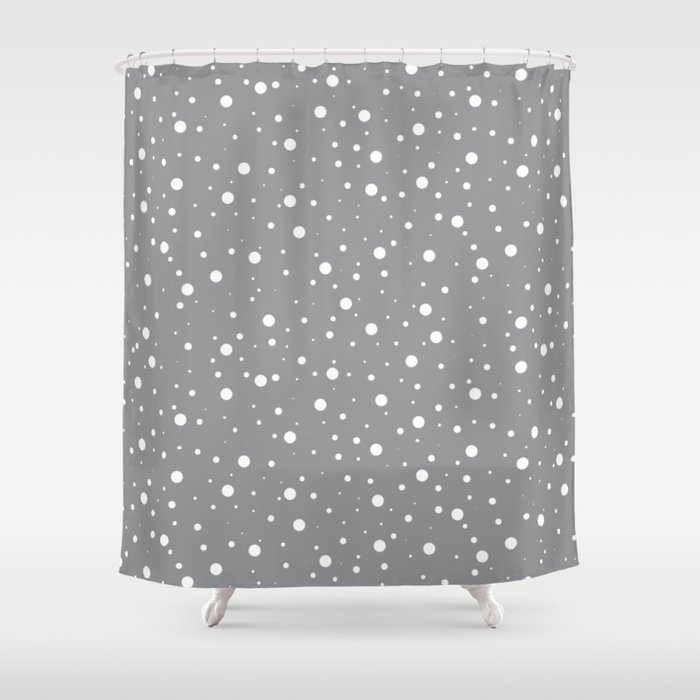Pantone Ultimate Gray Polka Dots (white/ultimate gray) Shower Curtain