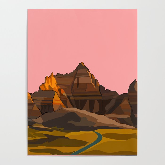 Badlands National Park / Grand Canyon Sunset Poster