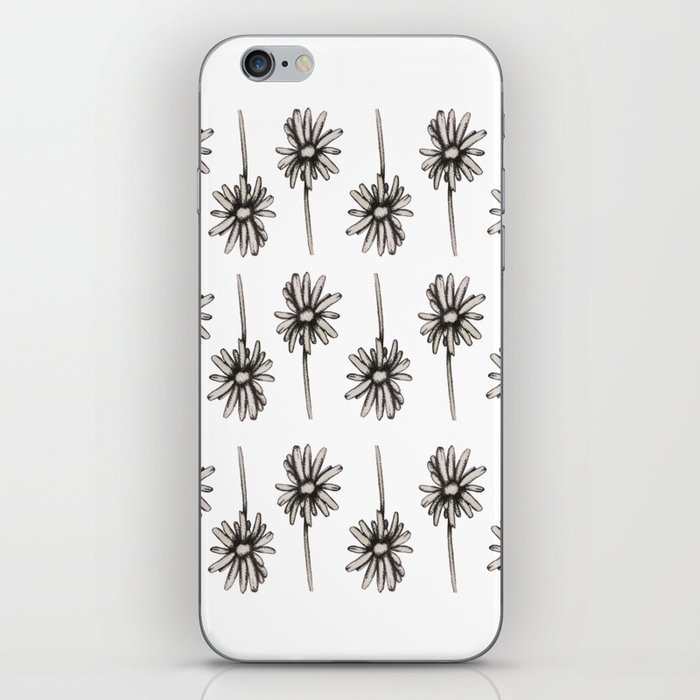 Speckled Daisy Black and White Print iPhone Skin