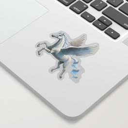 Flying unicorn at sunset Sticker
