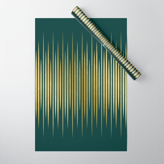 Linear Gold & Emerald Wrapping Paper