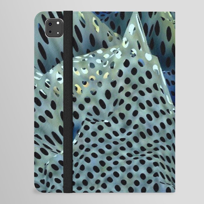 Geometric 3D No1 - blue black gray navy cerulean  iPad Folio Case