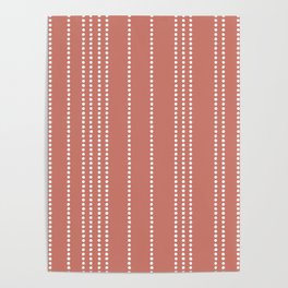 Ethnic Spotted Stripes in Peach Poster
