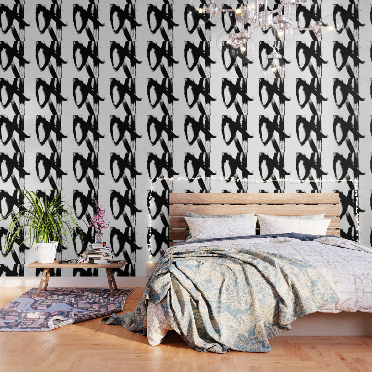 Brushstroke 2 Simple Black And White Wallpaper By