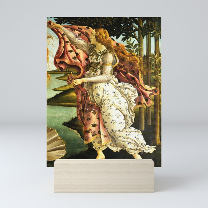 Sandro Botticelli "The Birth of Venus" detail - The Hora holding out a cloak for Venus Mini Art Print