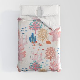 Corals and Fish in a Reef Duvet Cover