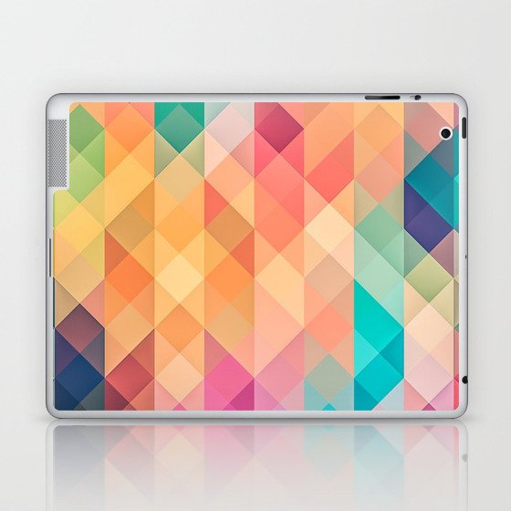 RAINBOW GEOMETRY. SQUARES AND TRIANGLES IN COLOR Laptop & iPad Skin