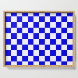 Checkered (Classic Blue & White Pattern) Serving Tray