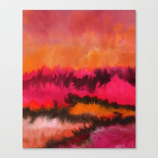 Watercolor abstract landscape 26 Canvas Print