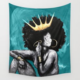 Naturally Queen VI  TEAL Wall Tapestry