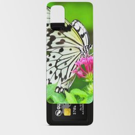 Butterfly and Pink Flowers Android Card Case