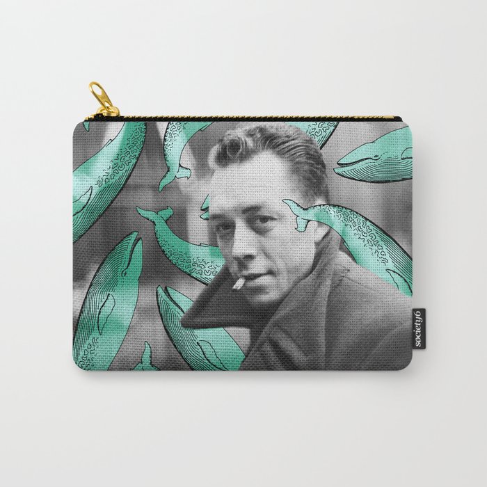 Albert Camus with calm whales Carry-All Pouch