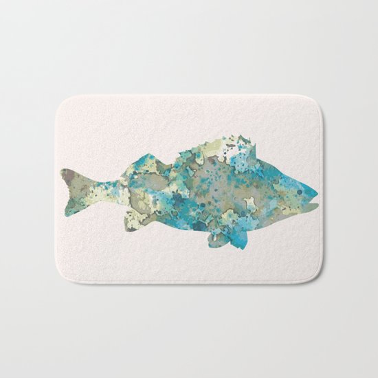 Fish in pink Bath Mat