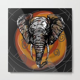 Never Forget - Animals Serie Metal Print | Drawing, Huge, Memory, Color, Digital, Validea, Giant, Elephant, Nature, Watercolor 