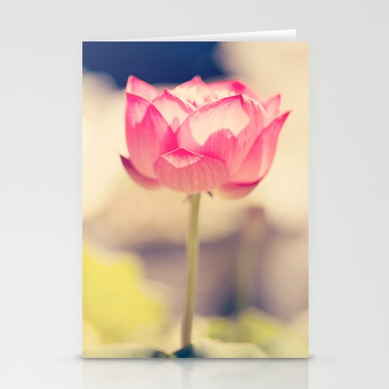 Pink Water Lotus Stationery Cards
