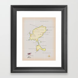 Ibiza Illustrated map Framed Art Print