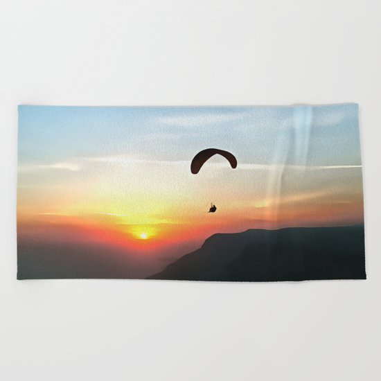 Sunset Paraglide Beach Towel