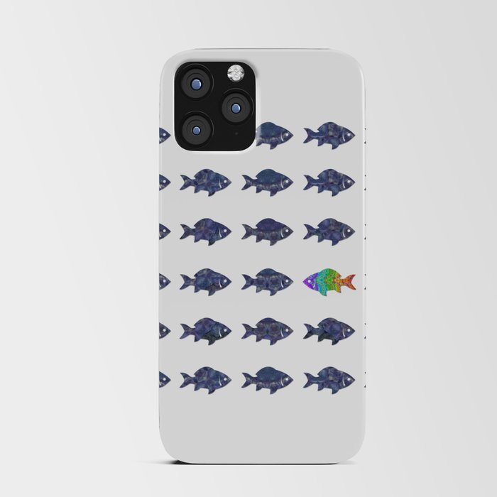 Colorful Inspirational Fish Art - Be Yourself iPhone Card Case