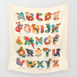 Aerialphabet (labelled) Wall Tapestry