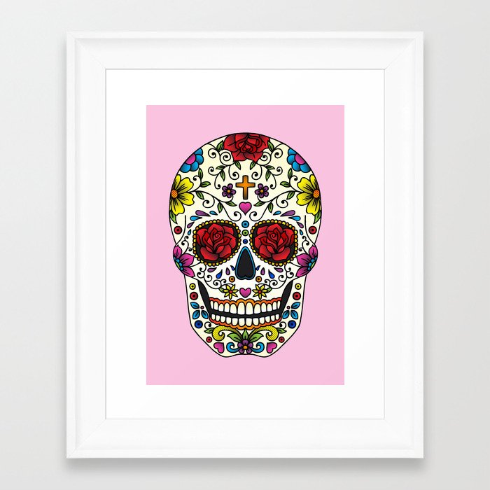 Sugar Skull Framed Art Print