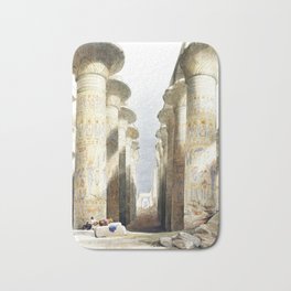 Great Hall at Karnak temple in Thebes illustration by David Roberts Bath Mat | Architecture, Thebes, European, Retro, Desert, Vintage, Colonial, Karnak, Ancient, Ruins 