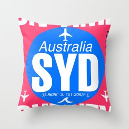 SYD Australia magenta Throw Pillow