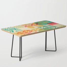 Modern 50s Tiki Party Throwback pattern Beige Coffee Table