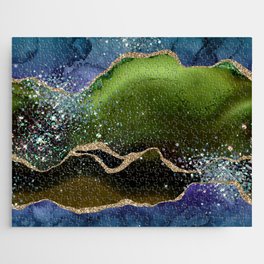 Peacock Glitter Agate Texture 05 Jigsaw Puzzle